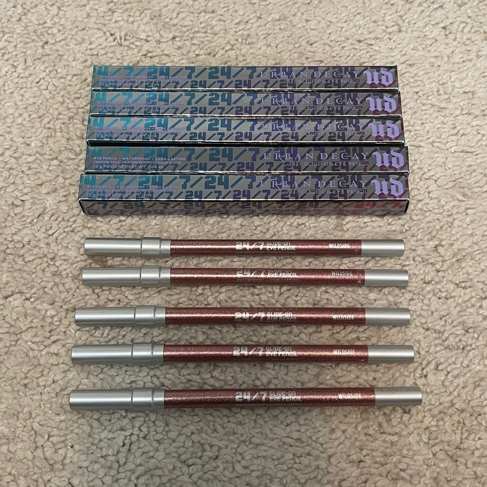 5 x UD Urban Decay 24/7 Glide-On eye Pencil Eyeliner color = Wildside NWOB